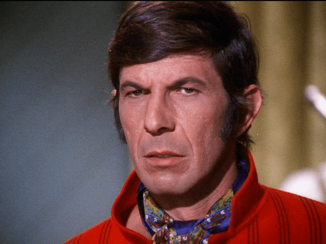 A close-up of Nimoy as Paris in Mission: Impossible. He looks very 70s.