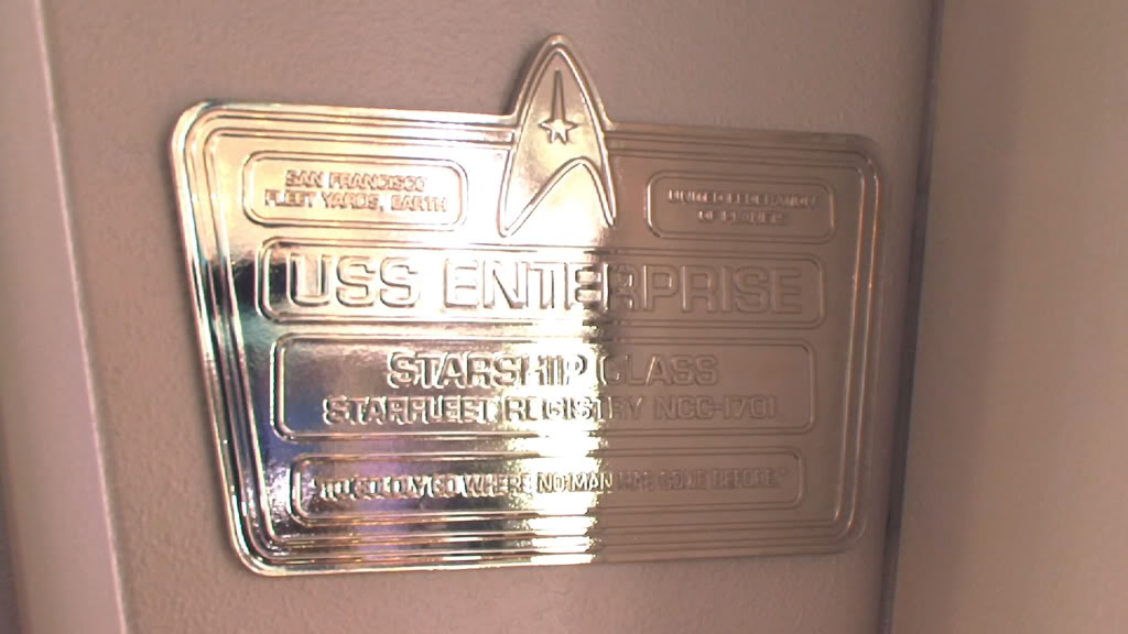 The dedication plaque from the JJ Abrams reboot of Star Trek. It specifies that even his Enterprise is a Starship-class ship. 