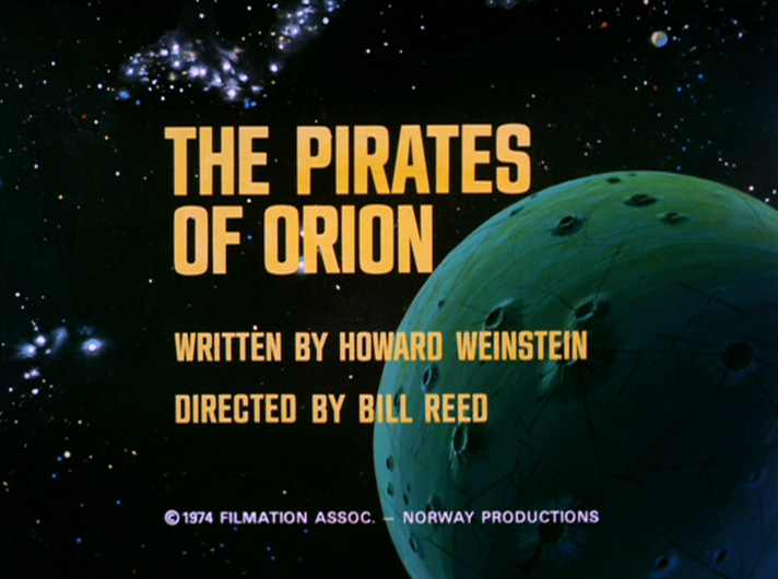 The title card from the episide The Pirates of Orion