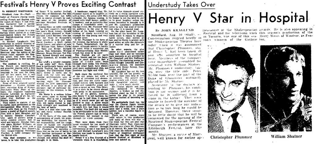 Two newspaper articles from 1956, from The Globe and Mail.